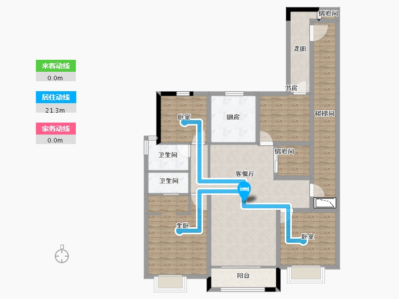 甘肃省-兰州市-安宁公馆-125.61-户型库-动静线