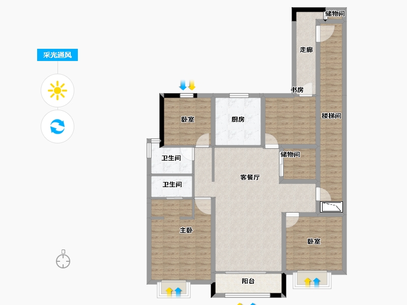 甘肃省-兰州市-安宁公馆-125.61-户型库-采光通风