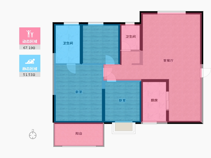 陕西省-渭南市-富士來-106.48-户型库-动静分区