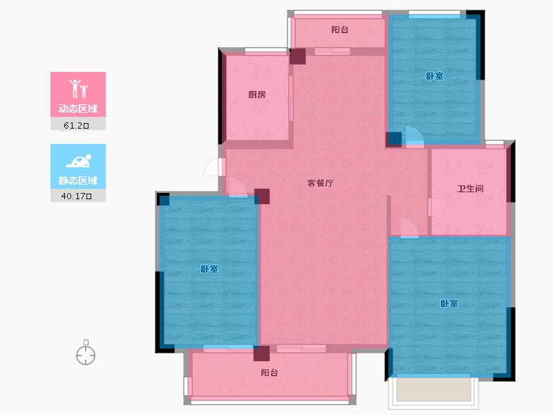 安徽省-宿州市-萧县御景城-91.00-户型库-动静分区