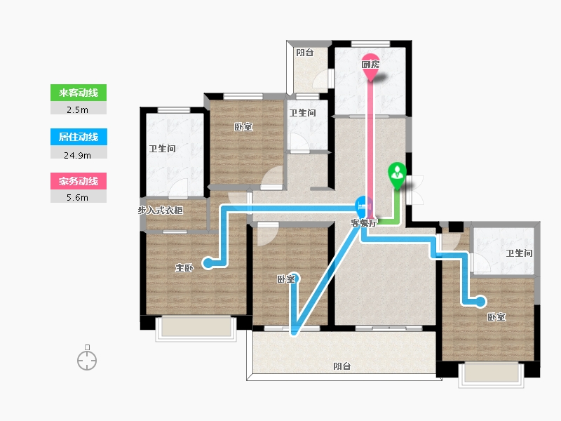 陕西省-西安市-奥园和悦府-134.27-户型库-动静线