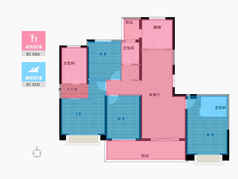 陕西省-西安市-奥园和悦府-134.27-户型库-动静分区