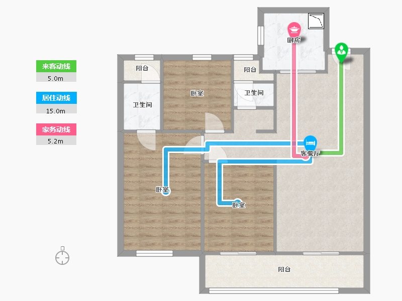 陕西省-西安市-中南·漫悦湾-90.97-户型库-动静线