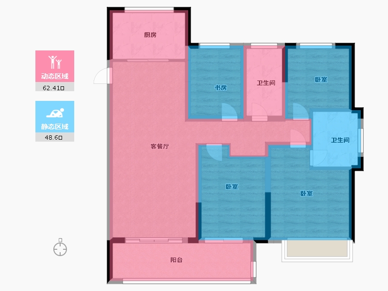 江苏省-无锡市-宝龙TOD未来新城-98.93-户型库-动静分区