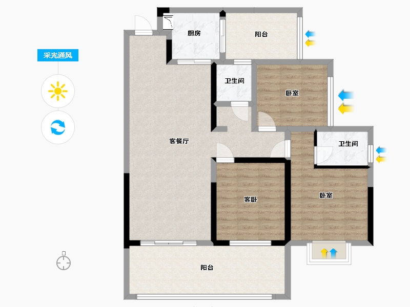 广西壮族自治区-玉林市-盛世翰林山水名城-103.05-户型库-采光通风