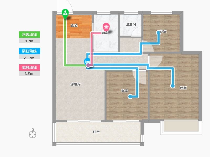 江苏省-徐州市-光明·泉城熙悦-78.00-户型库-动静线