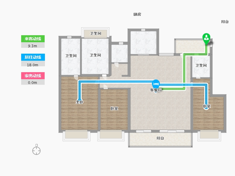 江苏省-无锡市-中梁壹号院-134.95-户型库-动静线