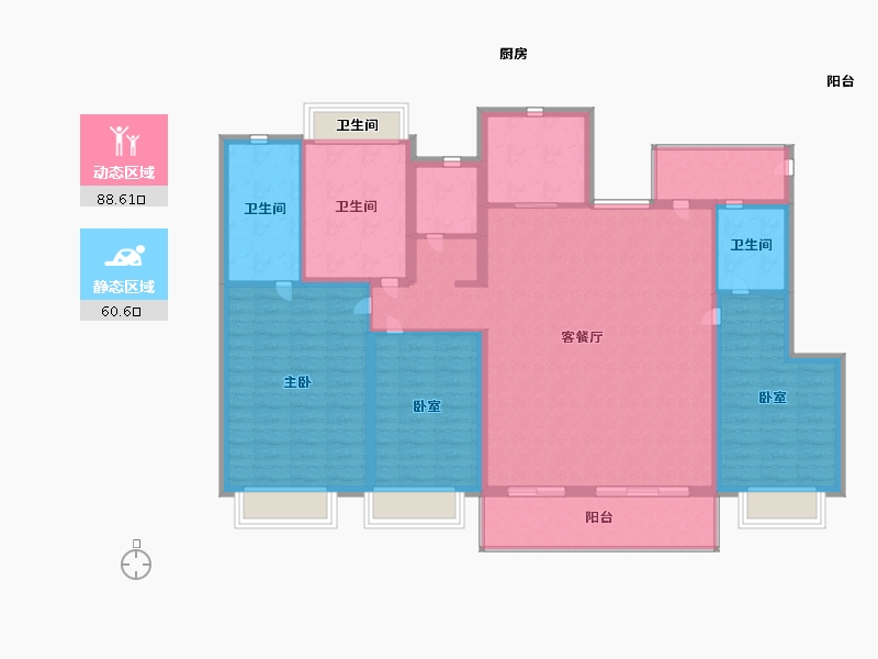 江苏省-无锡市-中梁壹号院-134.95-户型库-动静分区