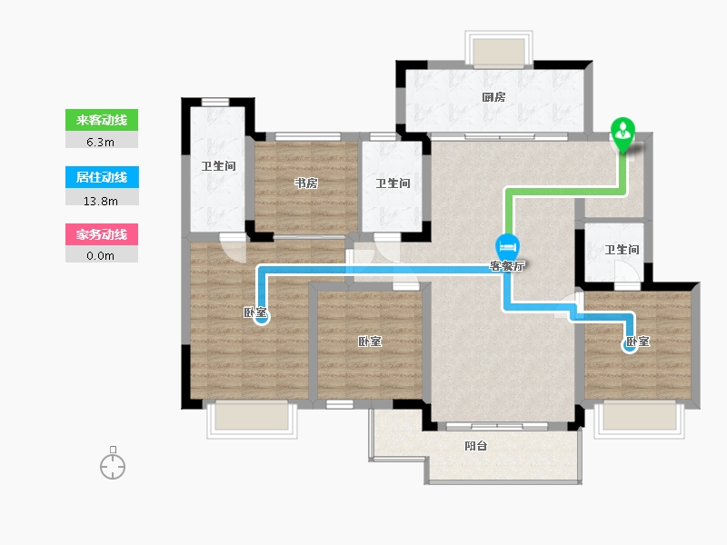 江苏省-无锡市-信义山水嘉庭-114.00-户型库-动静线