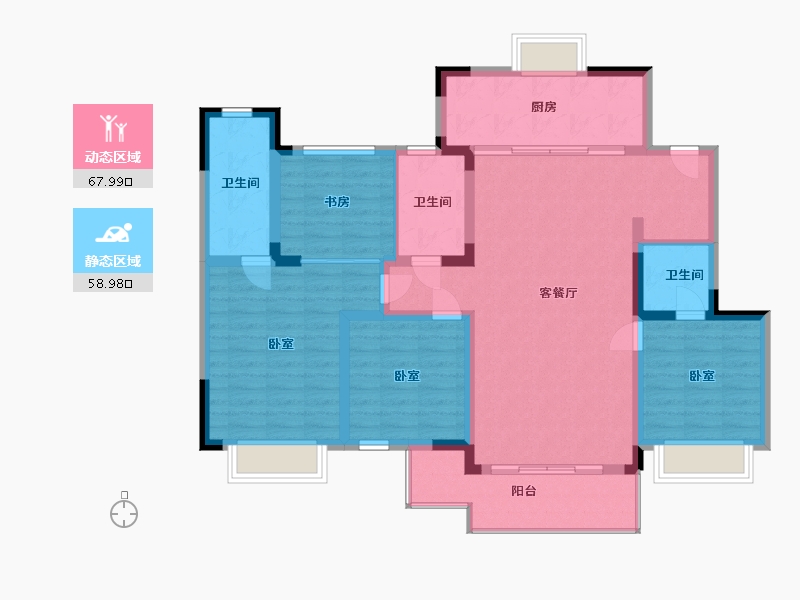 江苏省-无锡市-信义山水嘉庭-114.00-户型库-动静分区