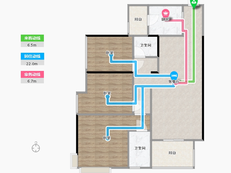 四川省-德阳市-正成南庭-87.45-户型库-动静线