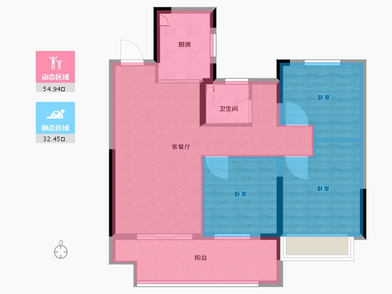 江苏省-常州市-中梁中南拾光印-78.00-户型库-动静分区