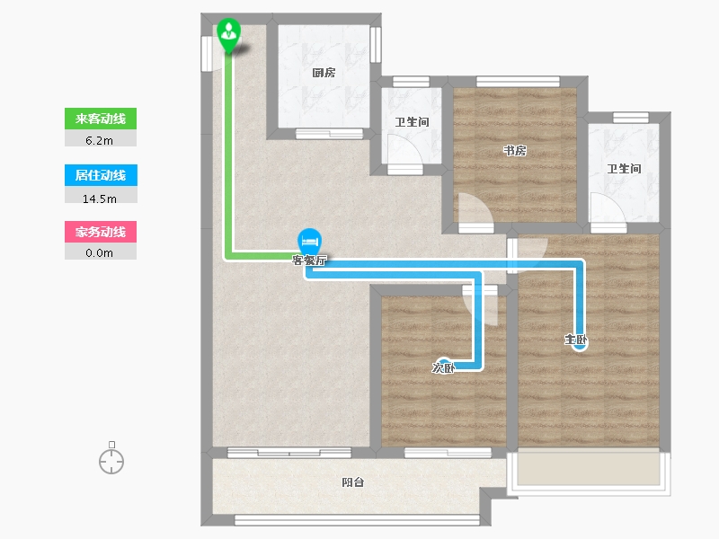 江苏省-徐州市-丽景府-86.50-户型库-动静线