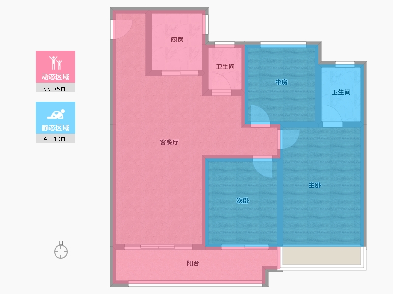 江苏省-徐州市-丽景府-86.50-户型库-动静分区