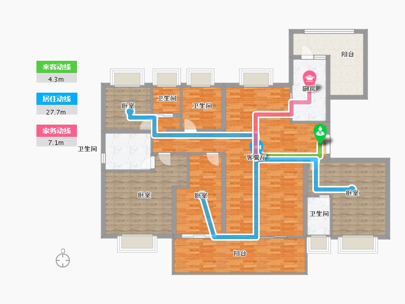 安徽省-宿州市-碧桂园·政务壹号-156.33-户型库-动静线