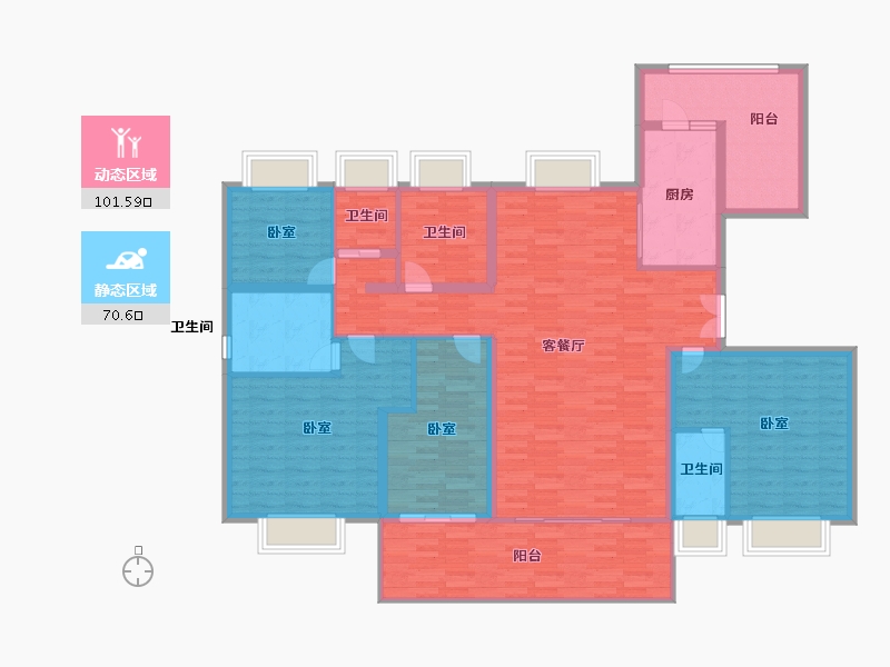 安徽省-宿州市-碧桂园·政务壹号-156.33-户型库-动静分区