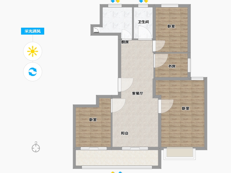 江苏省-无锡市-融创长江映-101.98-户型库-采光通风