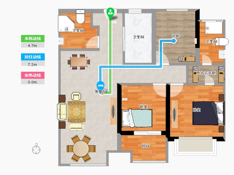 江苏省-南京市-中骏融信雍景台-70.00-户型库-动静线