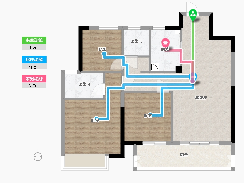 安徽省-宿州市-绿地运河小镇-85.00-户型库-动静线