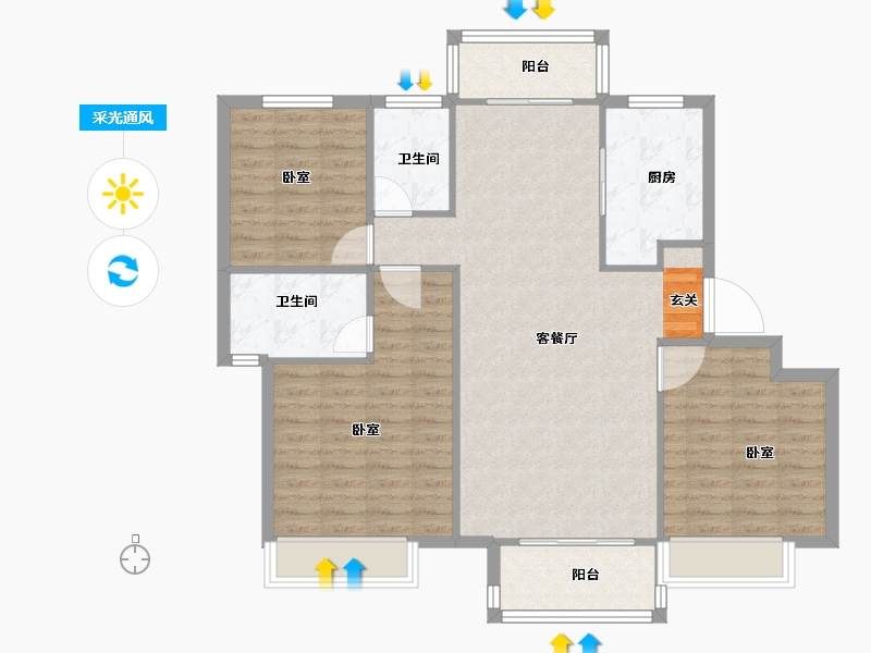 江苏省-徐州市-光明·泉城熙悦-100.01-户型库-采光通风