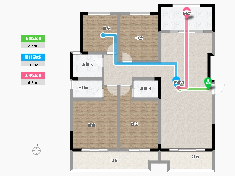 陕西省-西安市-德美·万有引俪-156.24-户型库-动静线