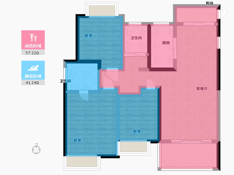 江西省-抚州市-鑫烨凌雲府-86.57-户型库-动静分区