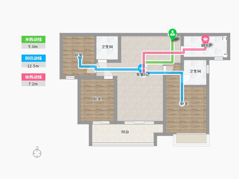 安徽省-宿州市-绿地运河小镇-84.78-户型库-动静线