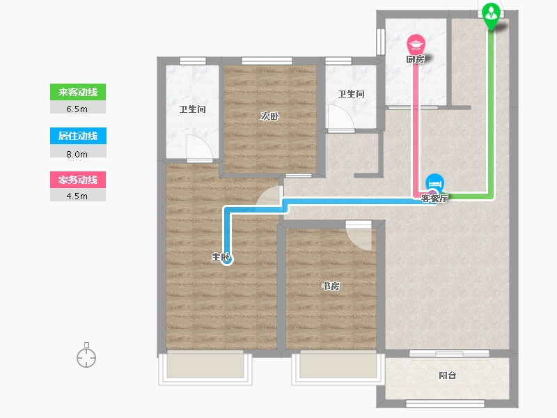 黑龙江省-哈尔滨市-中海·和院-94.23-户型库-动静线