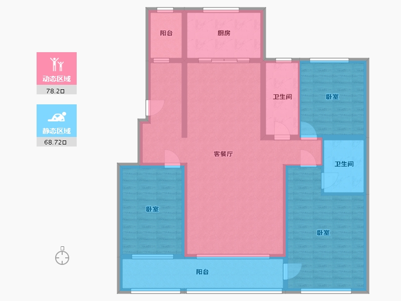 辽宁省-营口市-林昌·天铂-131.54-户型库-动静分区