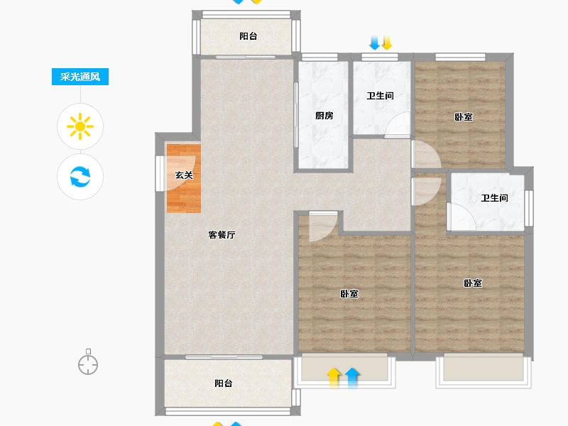 江苏省-徐州市-光明·泉城熙悦-101.01-户型库-采光通风