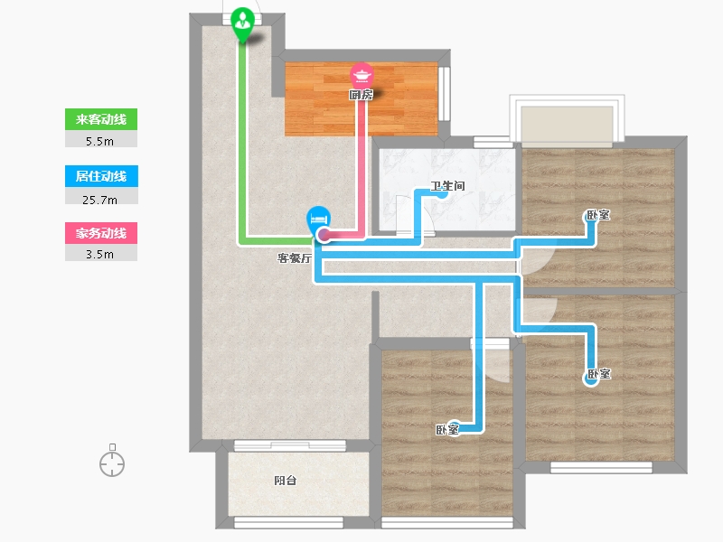 江苏省-苏州市-雅戈尔紫玉花园-72.51-户型库-动静线