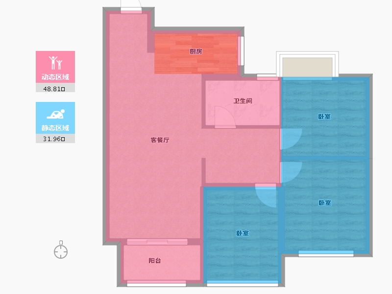 江苏省-苏州市-雅戈尔紫玉花园-72.51-户型库-动静分区