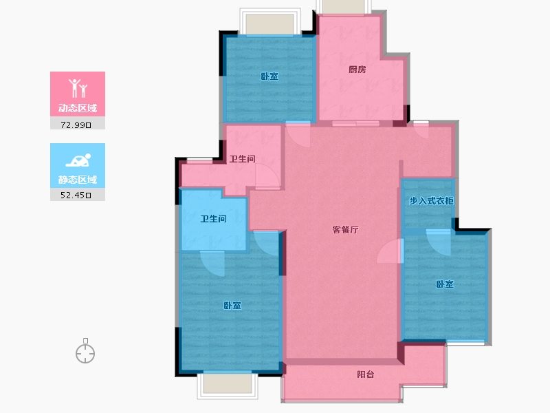 江苏省-无锡市-信义山水嘉庭-113.01-户型库-动静分区