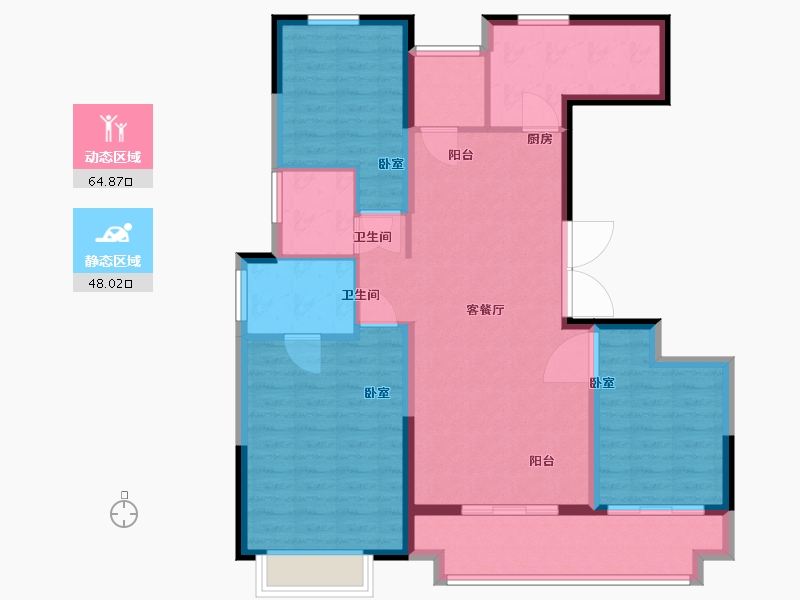 陕西省-西安市-合创君悦府-102.00-户型库-动静分区