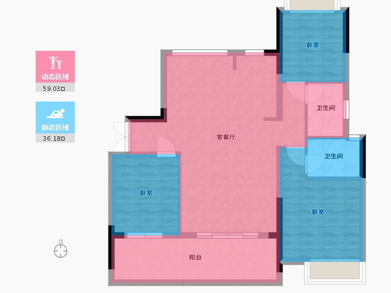 江西省-抚州市-成功朝阳郡-86.02-户型库-动静分区