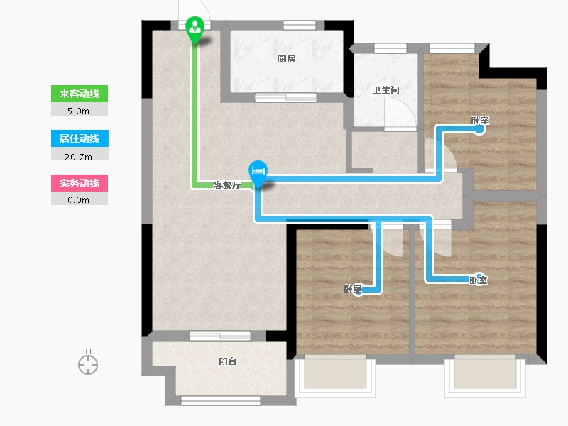 江苏省-常州市-万科四季都会-72.00-户型库-动静线