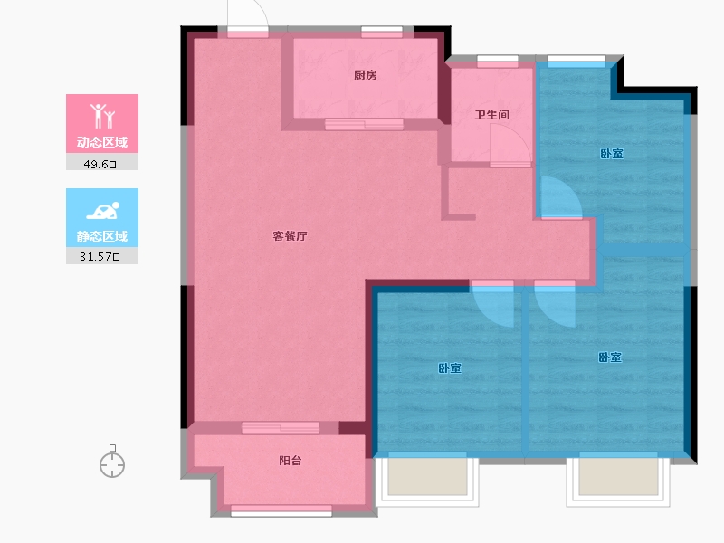 江苏省-常州市-万科四季都会-72.00-户型库-动静分区