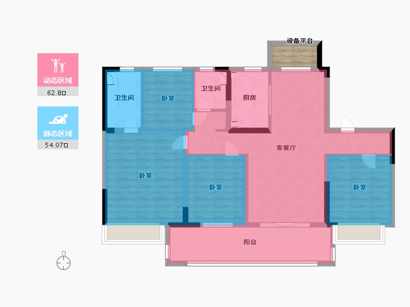 江苏省-常州市-中梁中南拾光印-106.00-户型库-动静分区