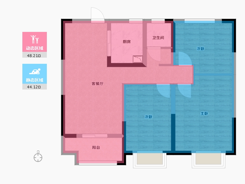 安徽省-宿州市-宿州绿地城际空间站-82.00-户型库-动静分区