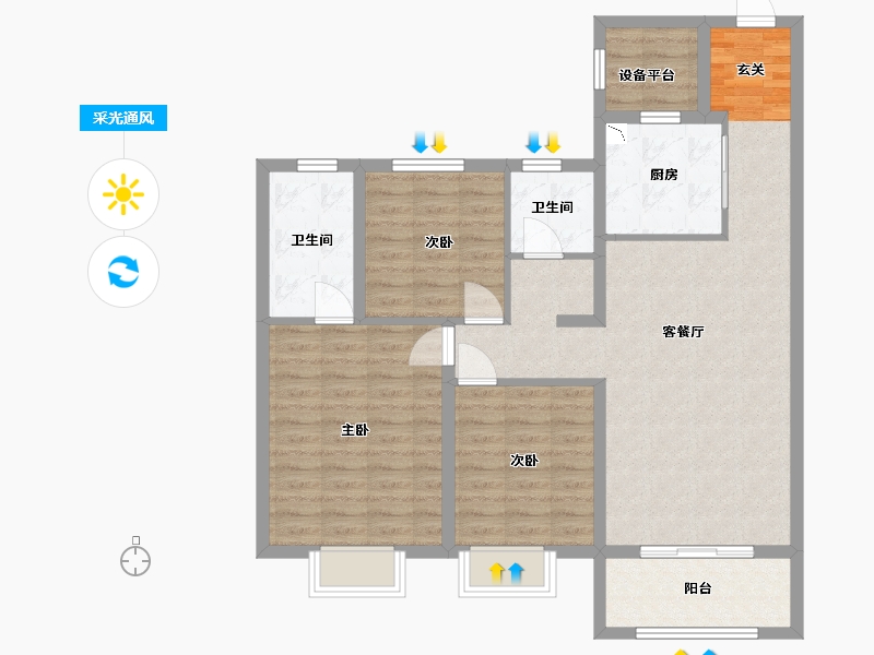 黑龙江省-哈尔滨市-中海时代-99.20-户型库-采光通风