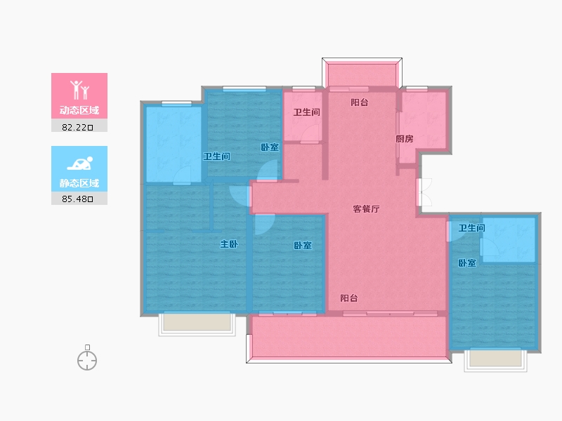 陕西省-西安市-奥园和悦府-151.71-户型库-动静分区