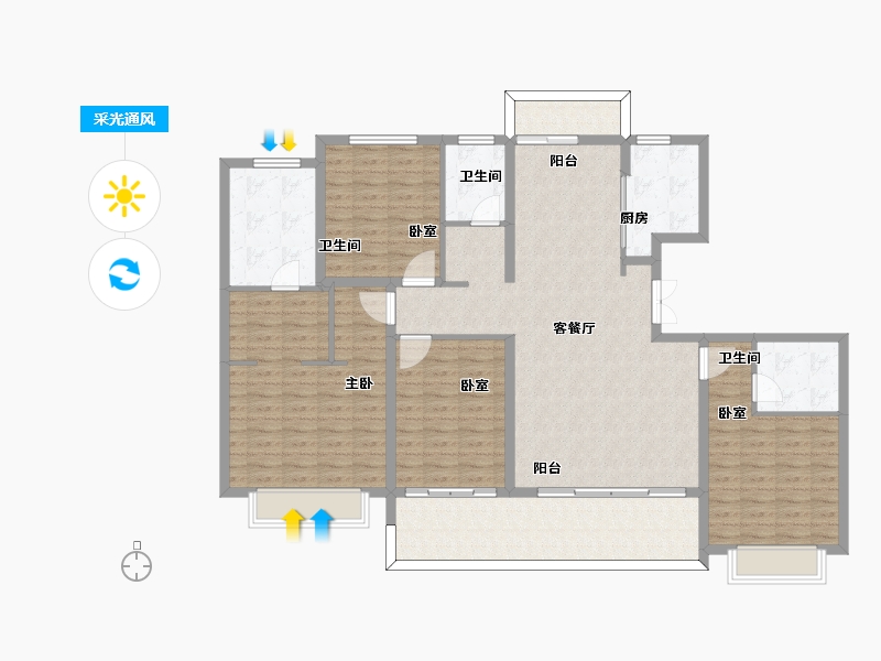 陕西省-西安市-奥园和悦府-151.71-户型库-采光通风