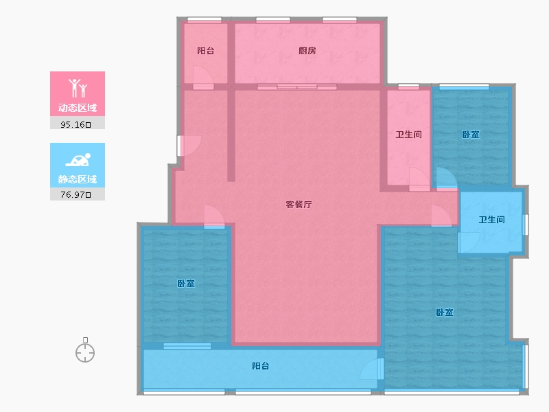 辽宁省-营口市-林昌·天铂-155.82-户型库-动静分区