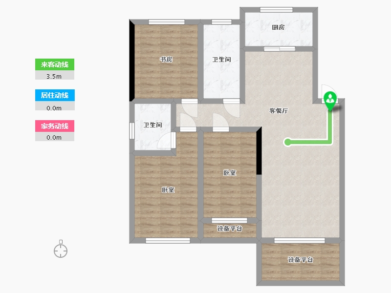 辽宁省-盘锦市-总部生态城·泰郡三期-97.62-户型库-动静线