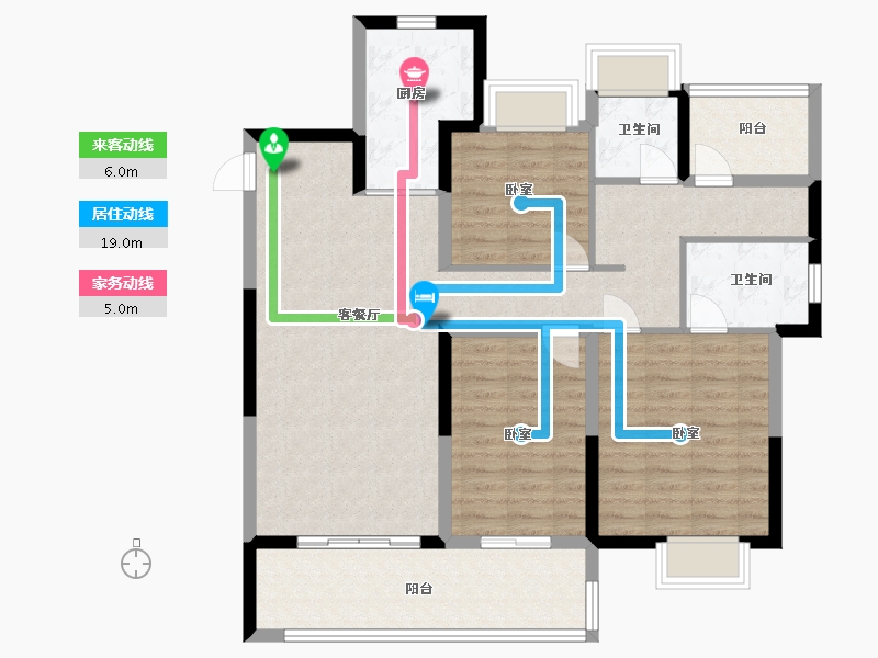 江苏省-苏州市-华润红橡花园-108.00-户型库-动静线