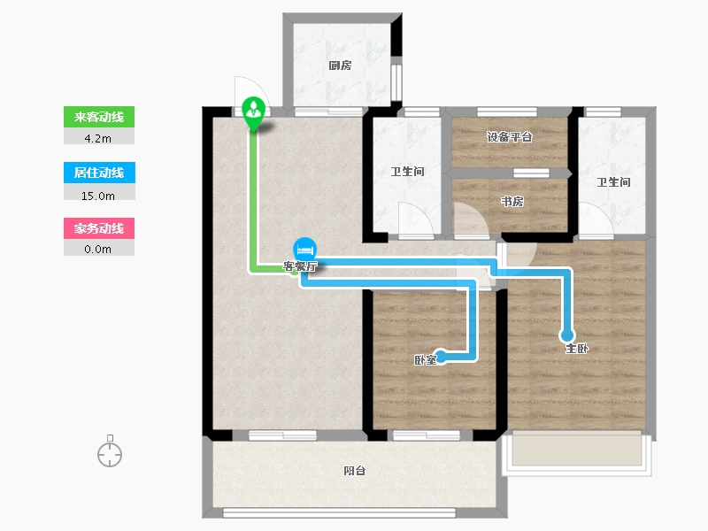 江苏省-常州市-龙湖景粼天著-88.00-户型库-动静线