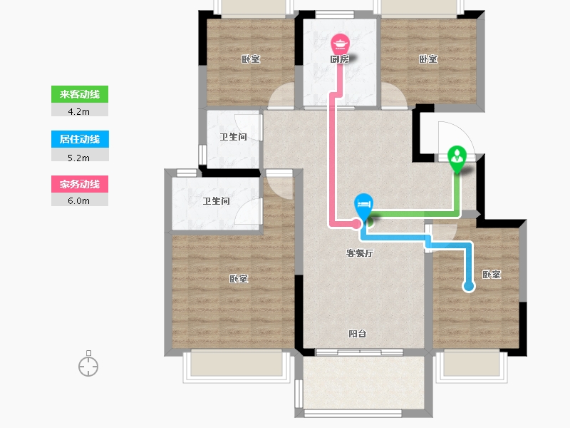 江苏省-南京市-阳光城文澜府-95.00-户型库-动静线