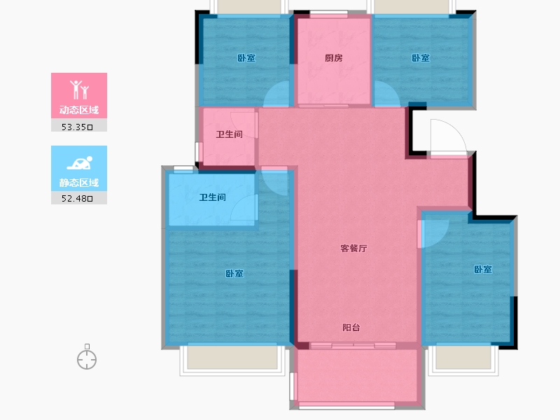 江苏省-南京市-阳光城文澜府-95.00-户型库-动静分区