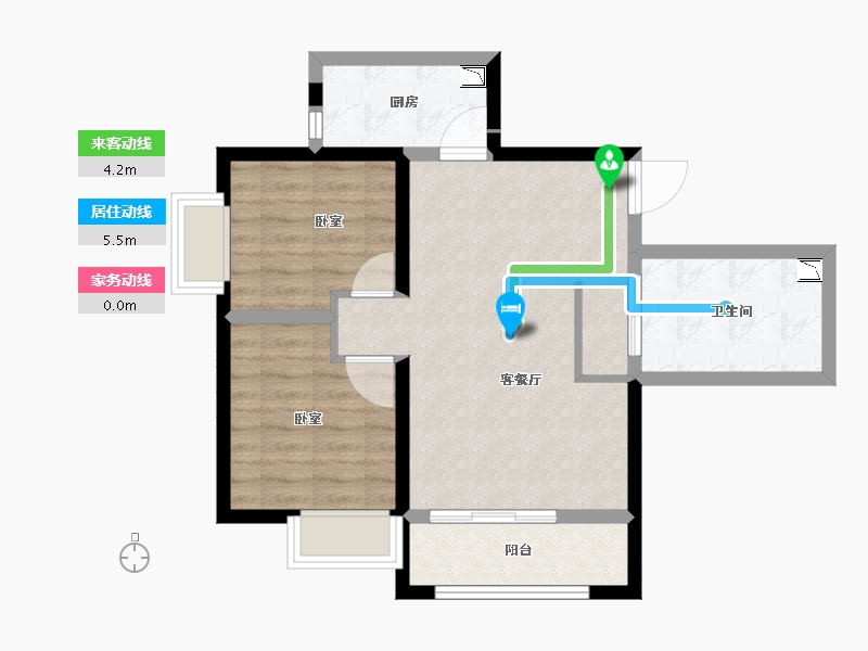 甘肃省-兰州市-普天格兰绿都-62.73-户型库-动静线