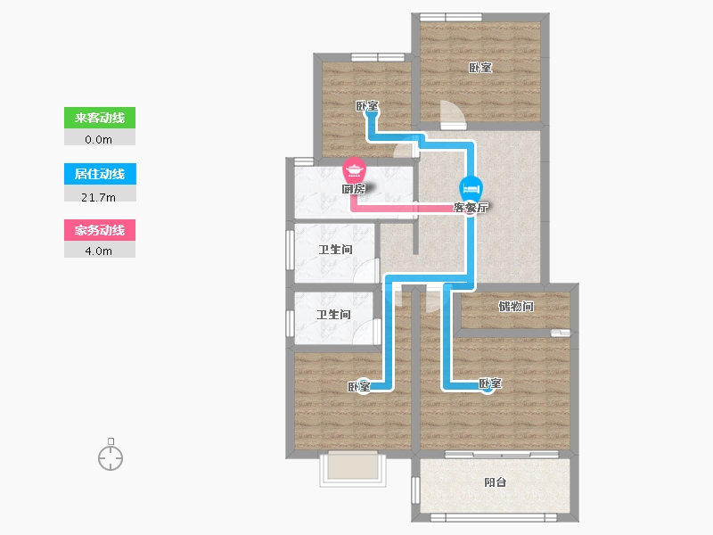 甘肃省-兰州市-天佑嘉州润园-95.02-户型库-动静线